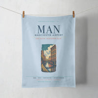Thumbnail for Manchester Airport (MAN) design on light blue towel