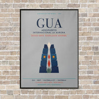 Thumbnail for Aeropuerto Internacional La Aurora GUA vertical canvas print - framed - light gray background