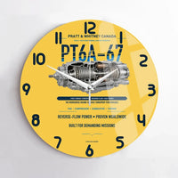 Thumbnail for PT6A-67 design on yellow no frame wall clock