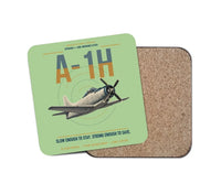 Thumbnail for A-1H Skyraider design on light green 1 piece coaster