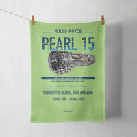Thumbnail for PEARL 15 design on light green towel