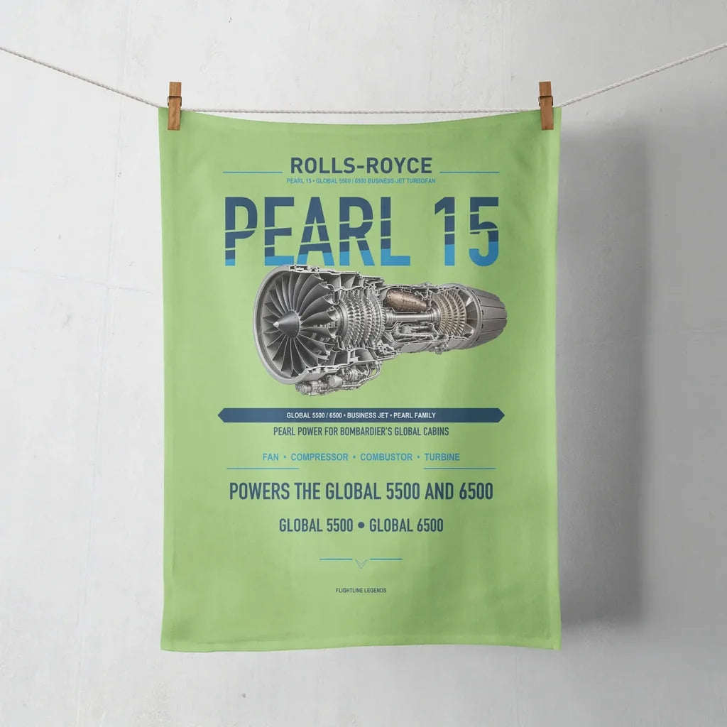 PEARL 15 design on light green towel