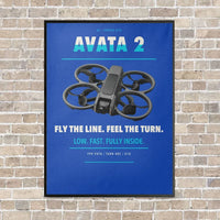 Thumbnail for DJI Avata 2 vertical canvas print - framed - blue background