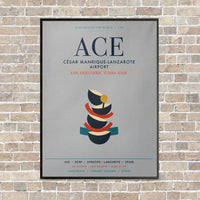 Thumbnail for César Manrique-Lanzarote Airport ACE vertical canvas print - framed - light gray background
