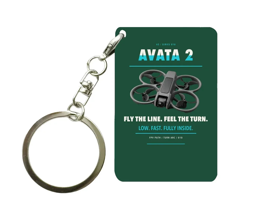 DJI Avata 2 Key Chain design on dark green key chain