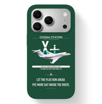 Thumbnail for Cessna Citation X+ design on dark green magsafe iphone case, for iPhone 17 Pro
