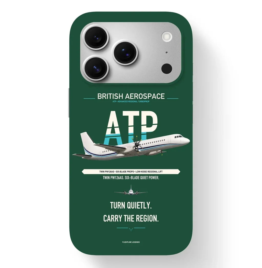 British Aerospace ATP Case design on dark green iphone case