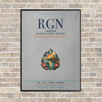 Thumbnail for Yangon International Airport RGN vertical canvas print - framed - light gray background
