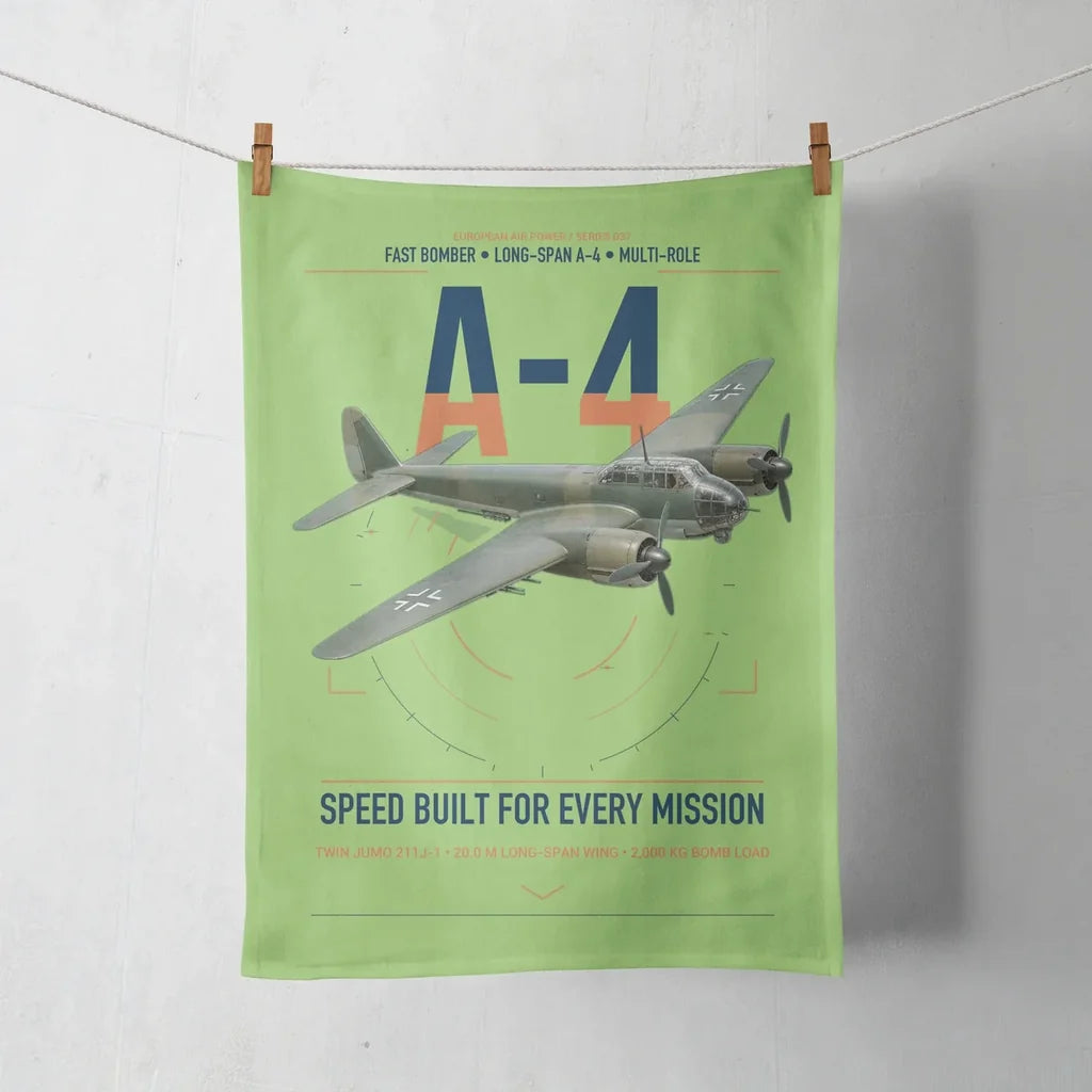 Junkers Ju 88A-4 design on light green towel