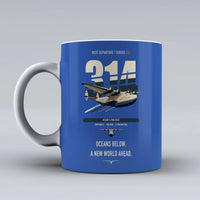 Thumbnail for Boeing 314 Clipper double-side print on blue ceramic mug