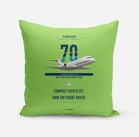 Thumbnail for Fokker 70 design on light green pillow