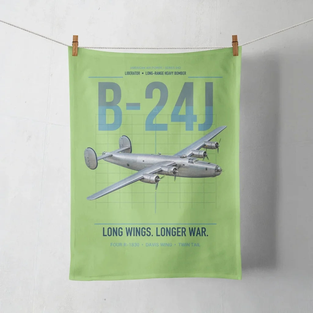 B-24J Liberator design on light green towel