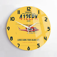Thumbnail for SUBARU Bell 412EPX design on yellow no frame wall clock