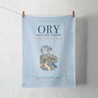 Thumbnail for Paris-Orly Airport (ORY) design on light blue towel