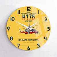 Thumbnail for Airbus H175 design on yellow no frame wall clock