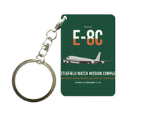 Thumbnail for E-8C Joint STARS design on dark green designed key chain, double-side print