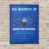 Thumbnail for DJI Matrice 4T vertical canvas print - framed - blue background