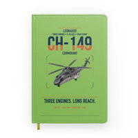 Thumbnail for Leonardo CH-149 Cormorant design on light green notebook