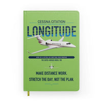 Thumbnail for Cessna Citation Longitude design on light green notebook