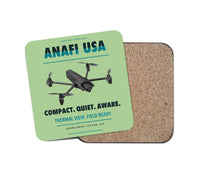 Thumbnail for Parrot ANAFI USA design on light green 1 piece coaster