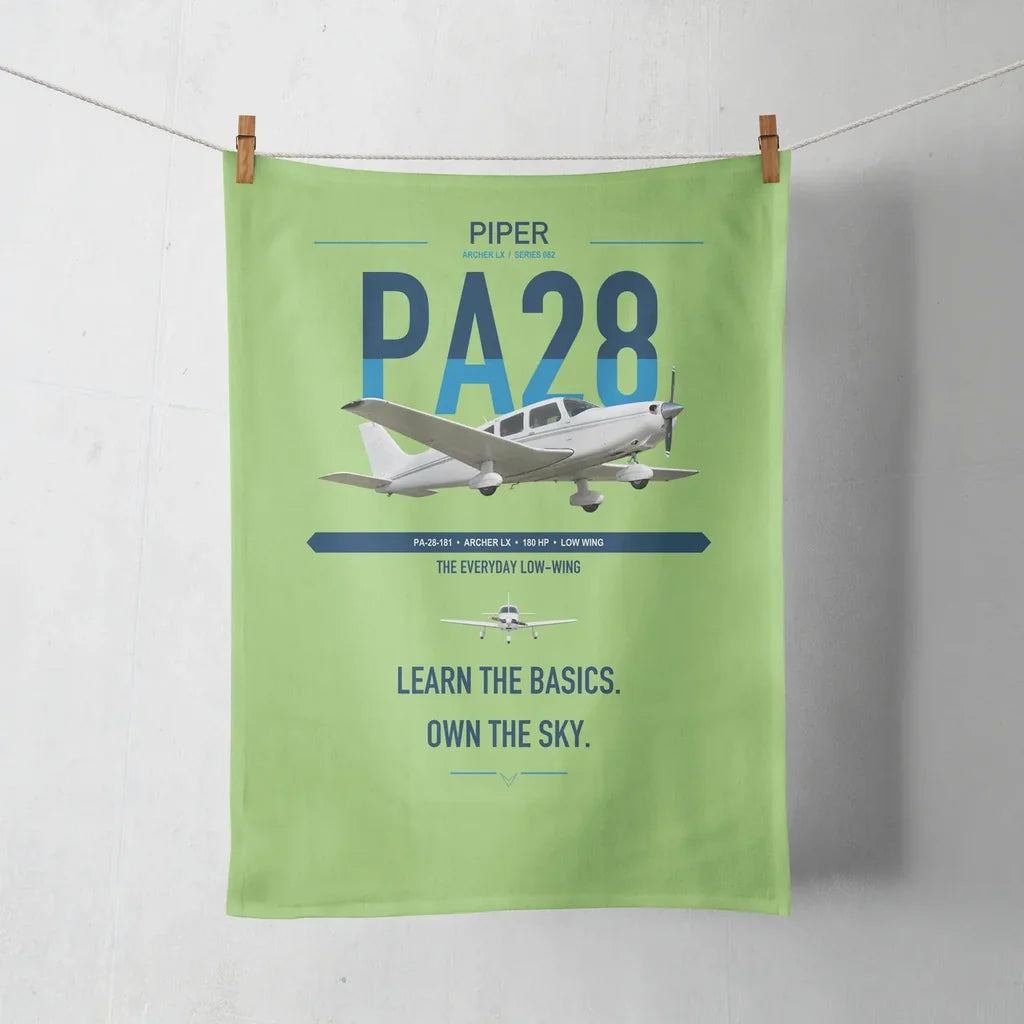 Piper PA-28-181 Archer LX design on light green towel
