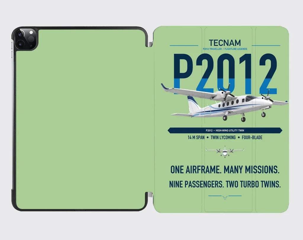 Tecnam P2012 Traveller design on light green ipad tablet case