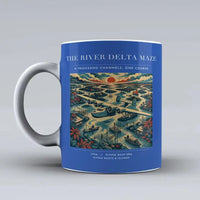 Thumbnail for VINTAGE G4274 - The River Delta Maze - Ceramic Mug design on blue