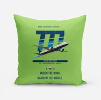 Thumbnail for Boeing 777-9 design on light green pillow