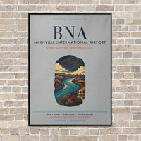 Thumbnail for Nashville International Airport BNA vertical canvas print - framed - light gray background