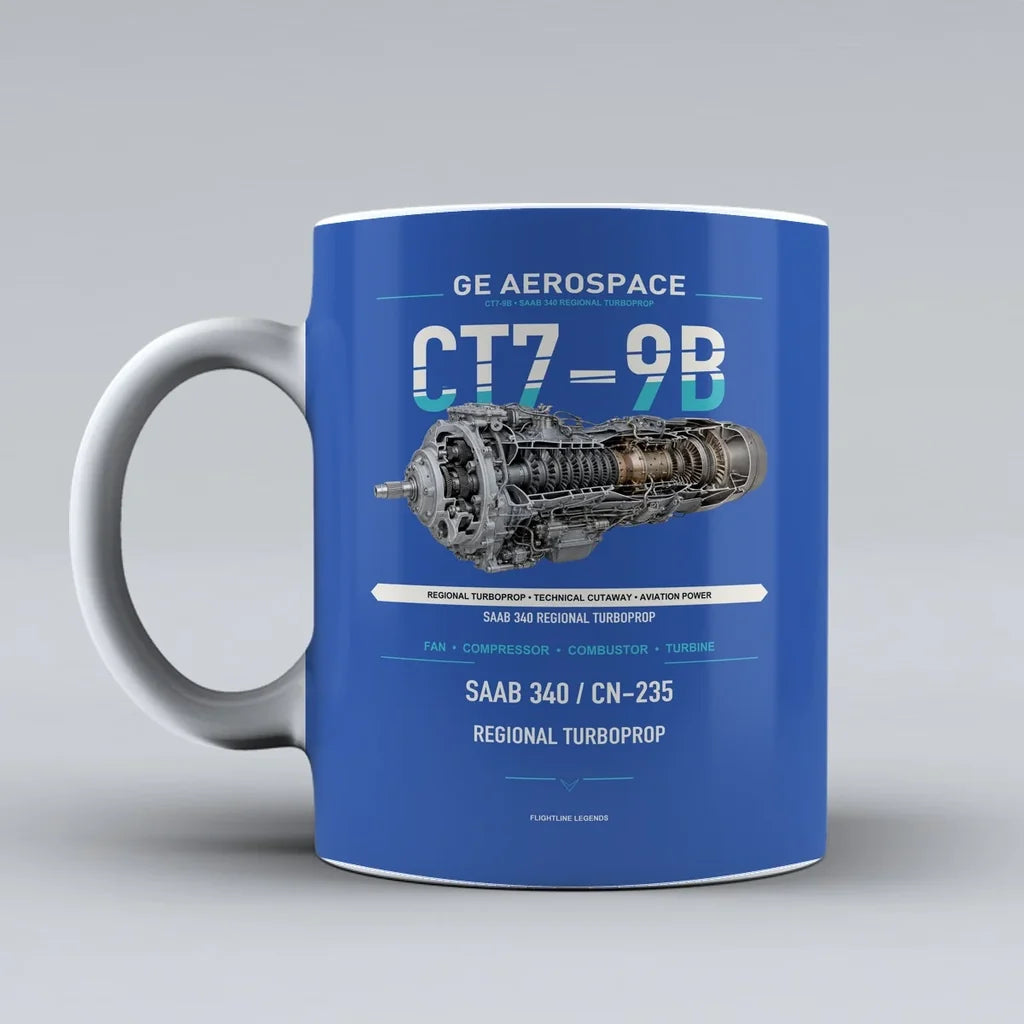 Mug design on blue ct7 9b