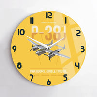 Thumbnail for P-38J Lightning design on yellow no frame wall clock
