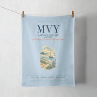 Thumbnail for Martha's Vineyard Airport (MVY) design on light blue towel