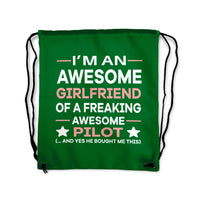 Thumbnail for I am an Awesome Girlfriend Drawstring Bag - view 4