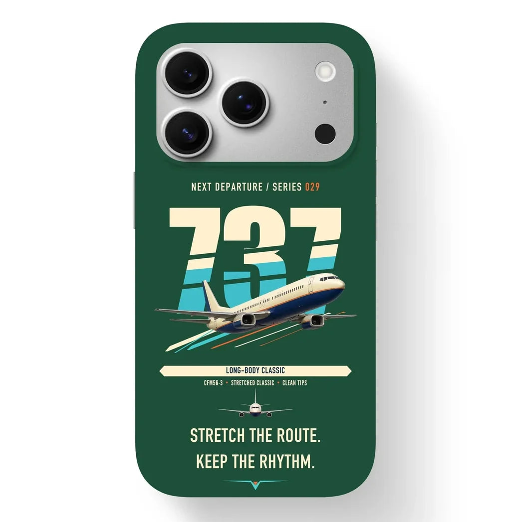 Boeing 737-400 Classic design on dark green magsafe iphone case
