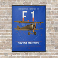 Thumbnail for Sopwith Camel F.1 vertical canvas print - framed - blue background
