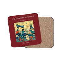 Thumbnail for The Spotters' Notebook - Designed Coasters design on dark red 1-piece