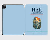 Thumbnail for Haikou Meilan International Airport (HAK) design on light blue ipad tablet case