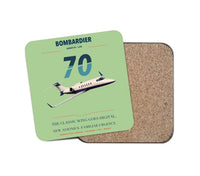 Thumbnail for Bombardier Learjet 70 design on light green 1 piece coaster