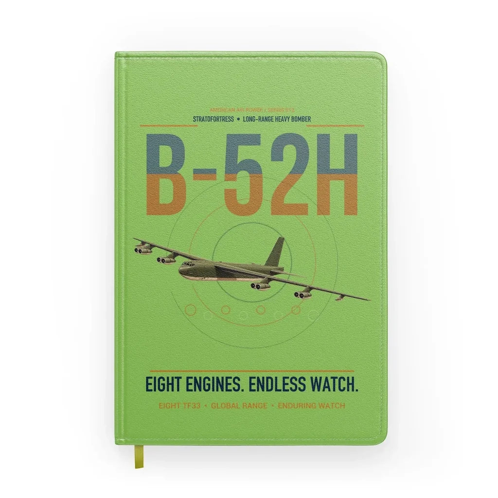 B-52H Stratofortress design on light green notebook