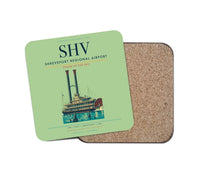 Thumbnail for Shreveport Regional Airport (SHV) design on light green 1 piece coaster
