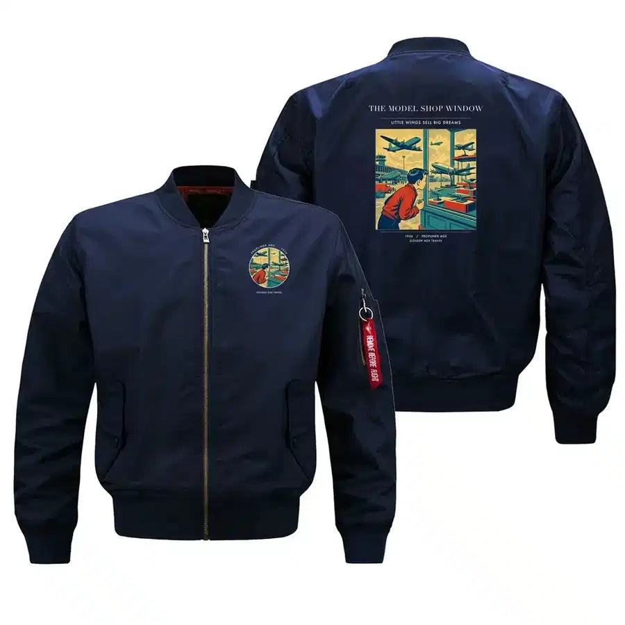 VINTAGE G4381 - The Model Shop Window - Bomber Jacket design on blue