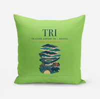 Thumbnail for Tri-Cities Airport (TRI) design on light green pillow