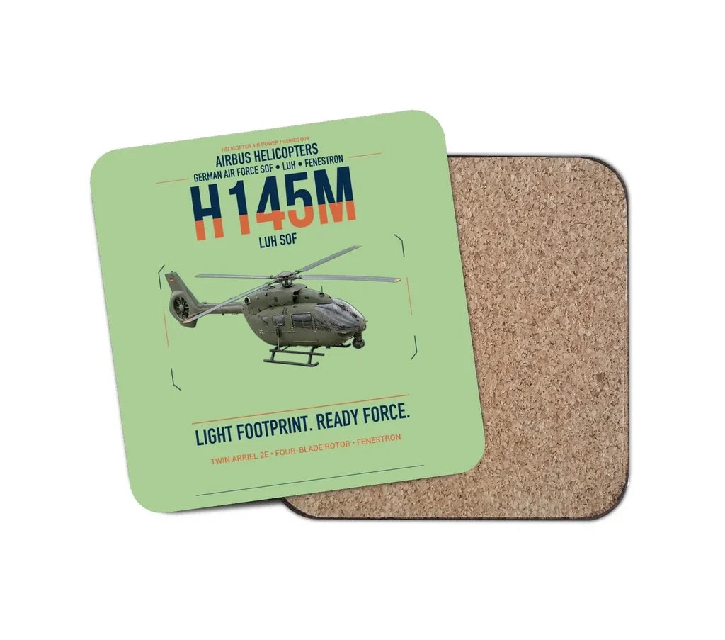 Airbus Helicopters H145M LUH SOF design on light green 1 piece coaster