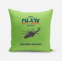 Thumbnail for Sikorsky CH-53K King Stallion design on light green pillow