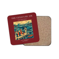 Thumbnail for The Census By Air - Designed Coasters design on dark red 1-piece