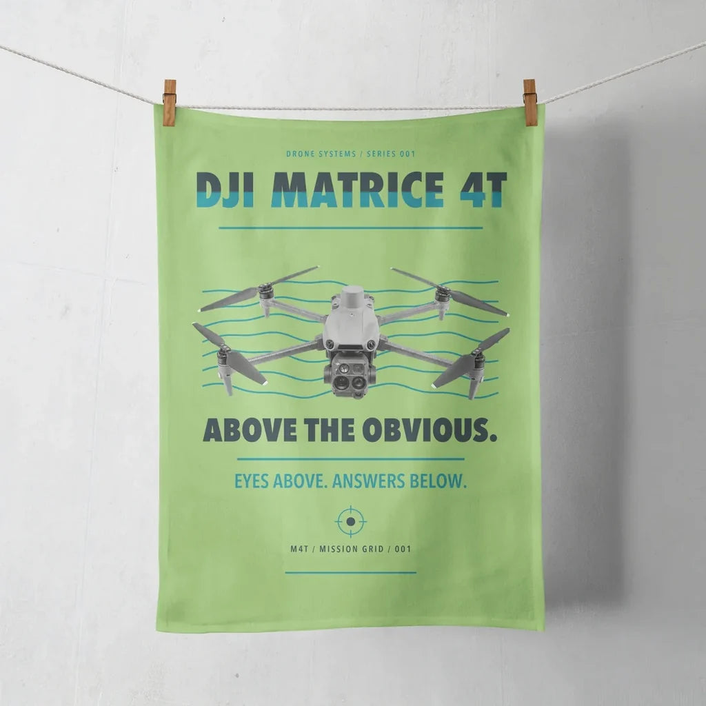 DJI Matrice 4T design on light green towel