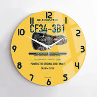 Thumbnail for CF34-3B1 design on yellow no frame wall clock