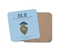 Thumbnail for Kempegowda International Airport Bengaluru (BLR) design on light blue 1 piece coaster