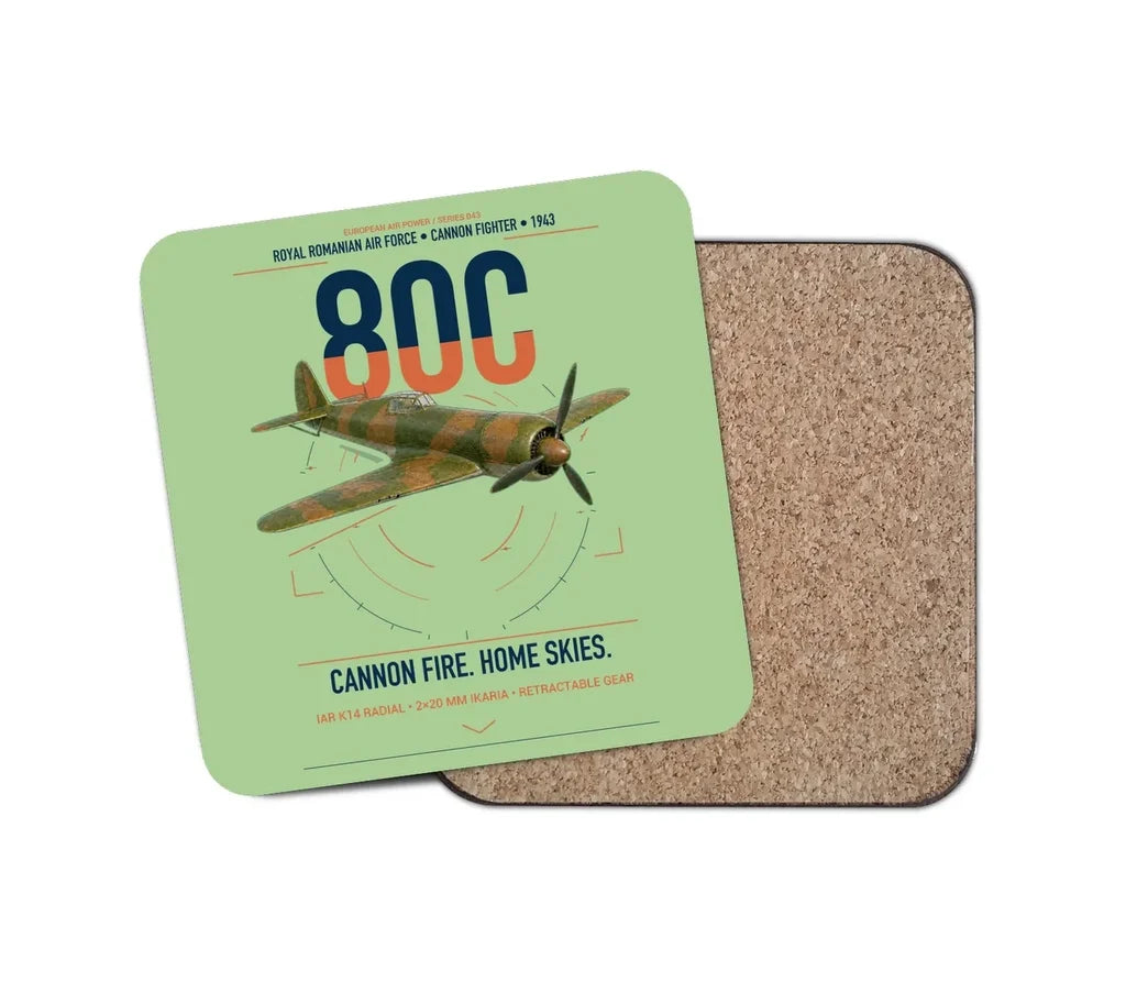 IAR 80C design on light green 1 piece coaster