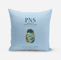 Thumbnail for Pensacola International Airport (PNS) design on light blue pillow
